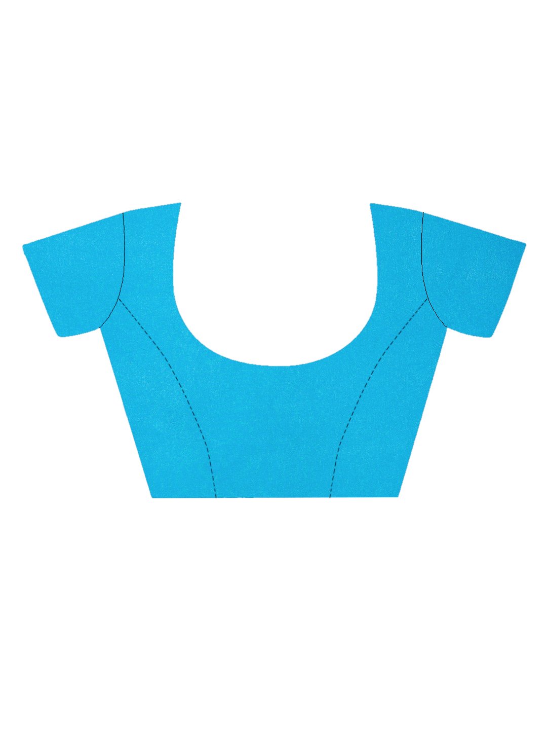 Linen Textile | Blue Chinon chitt pallu saree - Image 8