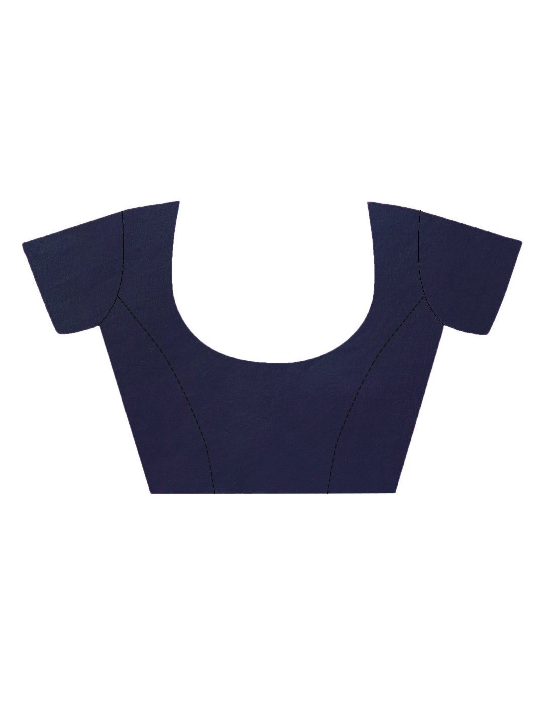 Linen Textile | Navy Dark Blue Chinon chitt pallu - Image 9